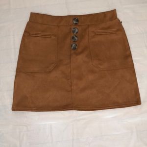 Faux Suede Mini Skirt (Size M - Juniors)